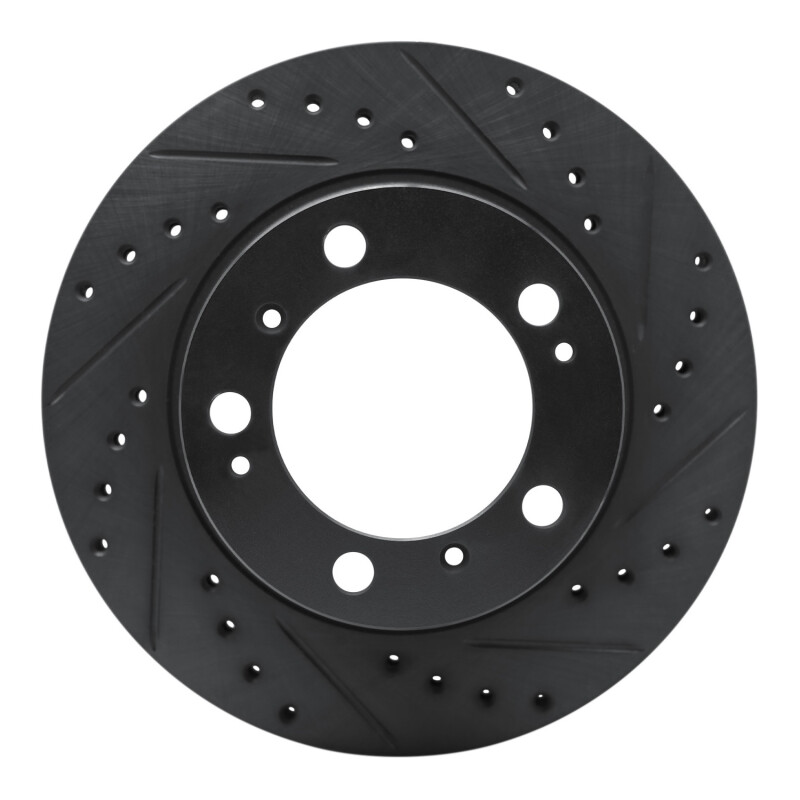 Porsche Boxster Brake Rotor (1) - Rear Right - R1 Concepts - Drilled & Slotted - Black - `97-`04